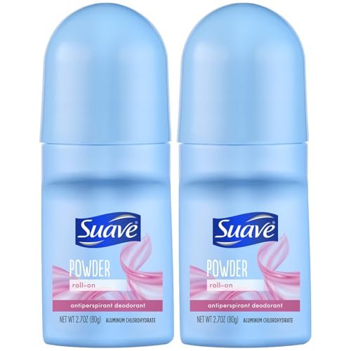 Suave Roll-On Deodorant for Women, Powder Fresh Scent, 2-Pack – Antiperspirant Deodorant with 24H Sweat & Odor Protection, 2.7 Oz Each Avelisse