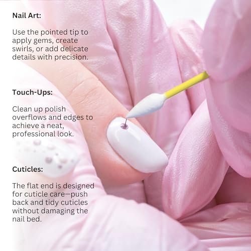 Fran Wilson Nail Tees Cotton Tips 120 Count (3 Pack) – Multi-Purpose Double-Sided Swabs with Pointed Ends for Precise At-Home Manicure & Pedicure Avelisse