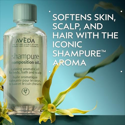 Aveda Shampure Composition Oil – 1.7 fl oz | Multi-Purpose Bath, Body & Scalp Oil with Meadowfoam & Organic Sunflower | Calming Lavender, Petitgrain & Ylang Ylang Avelisse