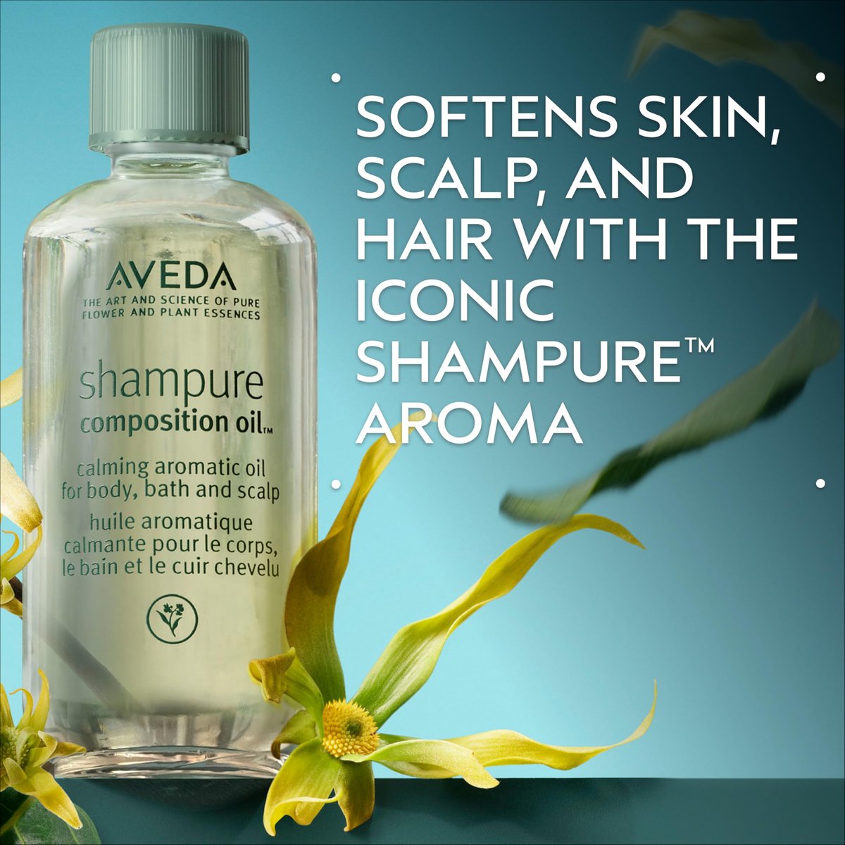 Aveda Shampure Composition Oil – 1.7 fl oz | Multi-Purpose Bath, Body & Scalp Oil with Meadowfoam & Organic Sunflower | Calming Lavender, Petitgrain & Ylang Ylang Avelisse