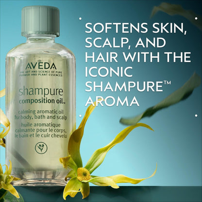 Aveda Shampure Composition Oil – 1.7 fl oz | Multi-Purpose Bath, Body & Scalp Oil with Meadowfoam & Organic Sunflower | Calming Lavender, Petitgrain & Ylang Ylang Avelisse