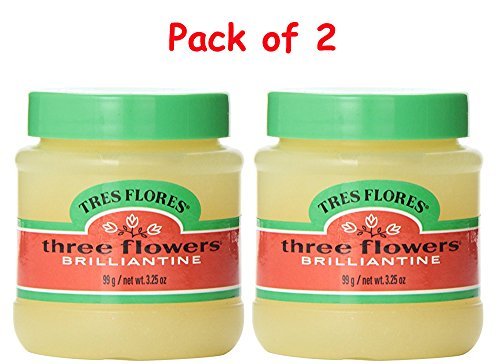 Three Flowers Brilliantine Solid 3.25 Ounce (96ml) (2 Pack) - Classic Hair Pomade Avelisse