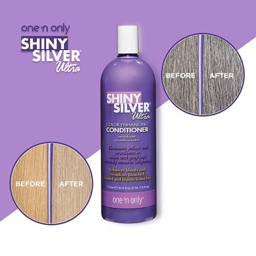 Shiny Silver Shampoo Ultra Conditioning 12 Ounce (354ml) (2 Pack) - Silver-Toning Purple Shampoo for Blonde, Silver, and Gray Hair Avelisse