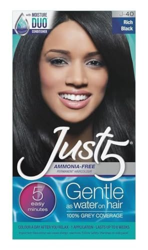 Just 1 Just 5 Color Rich Black J-40 Hair Color (2 Pack)