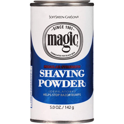 Magic Shaving Powder Blue Regular Strength 5 oz (Pack of 5) – Smooth & Gentle Shave for Sensitive Skin Avelisse