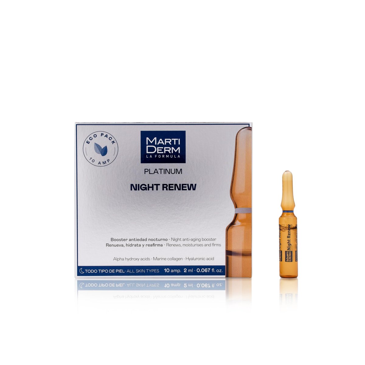 Martiderm Platinum Night Renew Ampoules 10 x 2 ml – Intensive Night Treatment for Radiant Skin - görsel 1