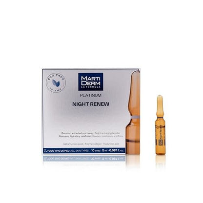 Martiderm Platinum Night Renew Ampoules 10 x 2 ml – Intensive Night Treatment for Radiant Skin