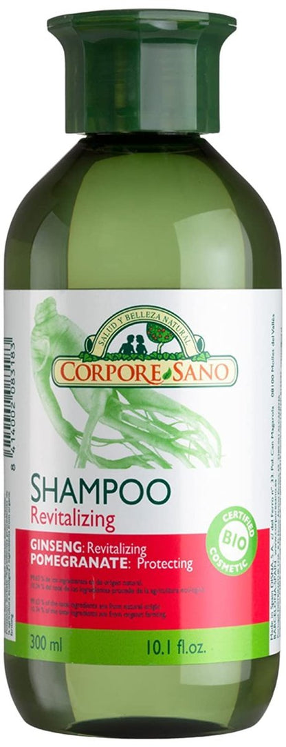 Corpore Sano Revitalizing Shampoo with Ginseng & Pomegranate - Certified Organic, No Parabens - 10.1 fl oz