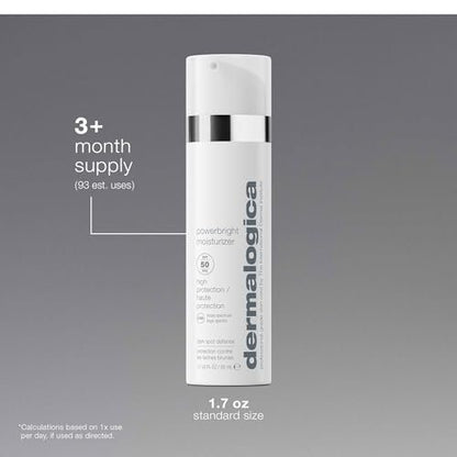 Dermalogica Powerbright Moisturizer SPF 50 - Brightening Facial Sunscreen with Niacinamide & Hyaluronic Acid, 1.7 oz Avelisse