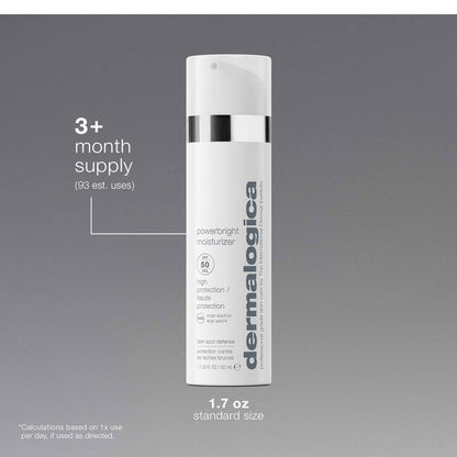 Dermalogica Powerbright Moisturizer SPF 50 - Brightening Facial Sunscreen with Niacinamide & Hyaluronic Acid, 1.7 oz Avelisse
