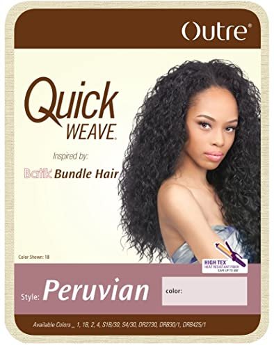 Outre Quick Weave Synthetic Half Wig - Peruvian-1 (Color #1, Off Black) Avelisse