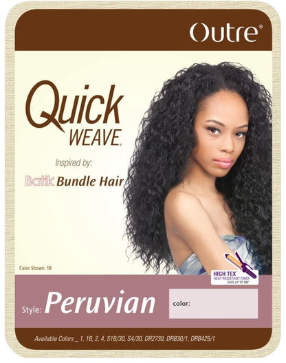 Outre Quick Weave Synthetic Half Wig - Peruvian-1 (Color #1, Off Black) Avelisse