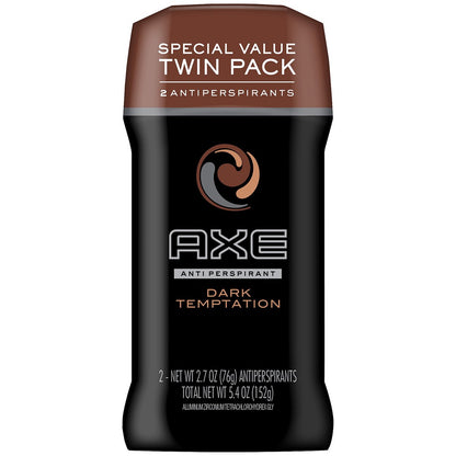 AXE Dark Temptation Antiperspirant Deodorant Stick for Men, 2.7 oz Twin Pack Avelisse