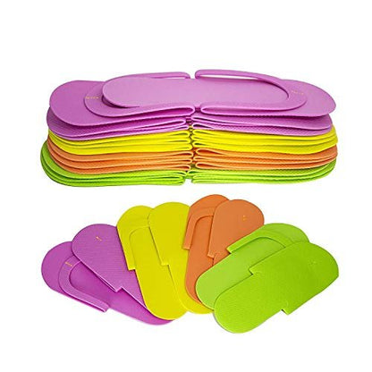 JOVANA 36 Pair Disposable Foam Pedicure Slippers - Multicolor Flip Flops for Salon & Spa Avelisse