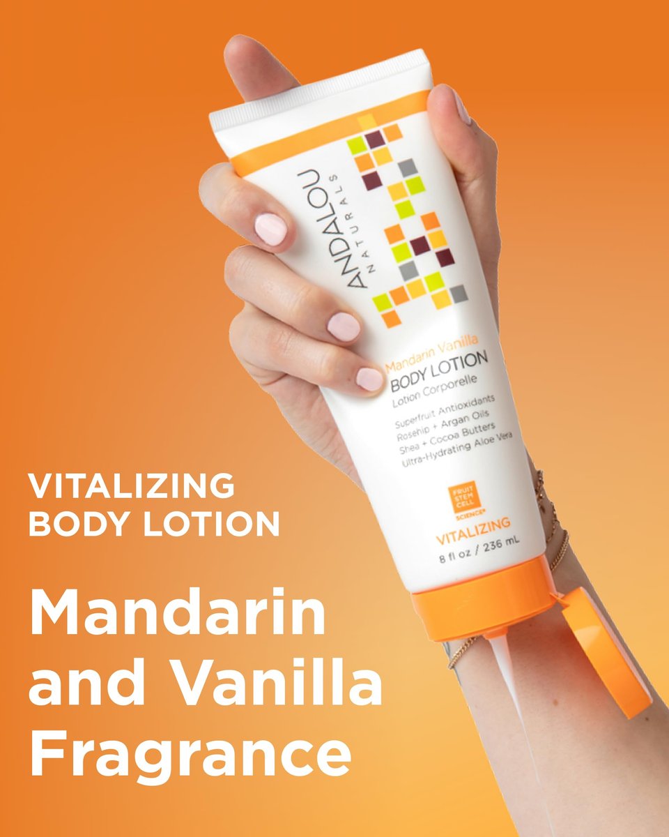Andalou Naturals Vitalizing Body Lotion Mandarin Vanilla - Hydrating Daily Moisturizer for Dry Skin with Shea Butter, Cocoa Butter, Rose Hip Oil, Argan Oil & Aloe Vera - 8 fl oz - görsel 11
