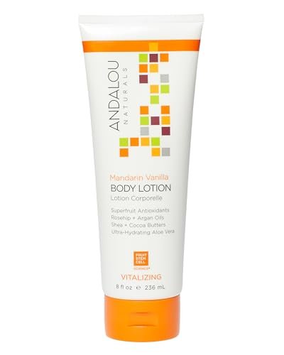 Andalou Naturals Vitalizing Body Lotion Mandarin Vanilla - Hydrating Daily Moisturizer for Dry Skin with Shea Butter, Cocoa Butter, Rose Hip Oil, Argan Oil & Aloe Vera - 8 fl oz - görsel 2
