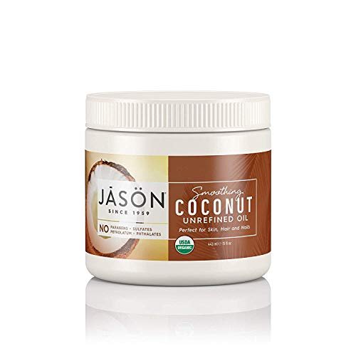 Jason Organic Unrefined Smoothing Coconut Oil, 15 oz – 100% Pure Moisturizer Avelisse