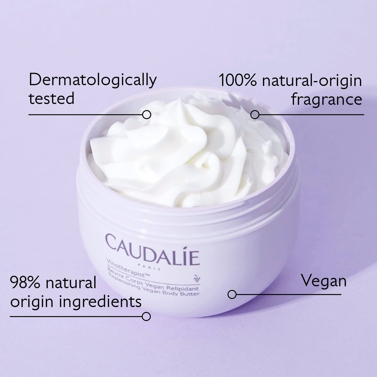 Caudalie Vinotherapist Replenishing Vegan Body Butter – Shea Butter & Grape-Seed Oil for Dry, Eczema-Prone Skin (250 mL) - görsel 5