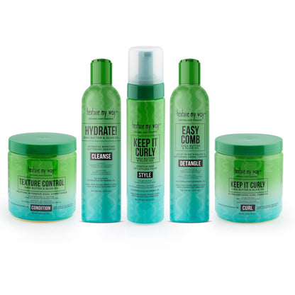 Texture My Way Easy Comb Leave-In Hair Detangler & Softening Crème Therapy - 12 oz for Coiled, Frizzy, Curly Hair