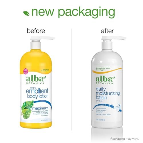 Alba Botanica Very Emollient Body Lotion, Maximum, 32 oz - Intense Moisture for Dry Skin Avelisse