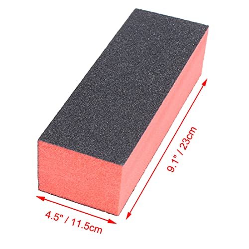 4-Way Nail Buffer and File Set - 10 Pcs Sponge Sanding Blocks for Manicure, Pedicure, and Salon Use (Black Red) - görsel 8