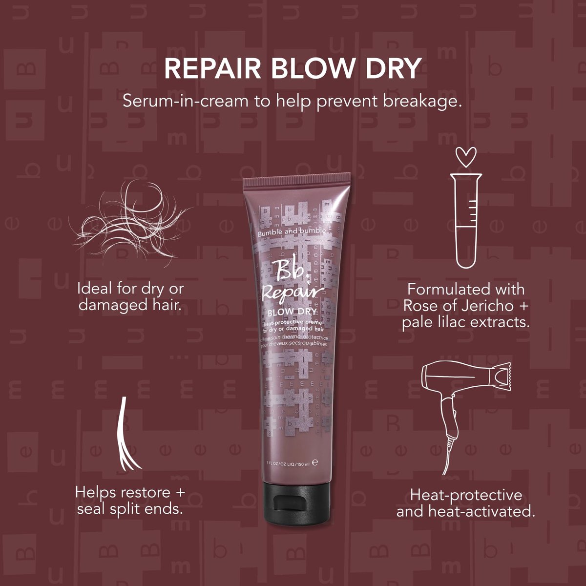Bumble and bumble. Repair Blow Dry Heat Protective Styling Cream - 5 fl oz Avelisse