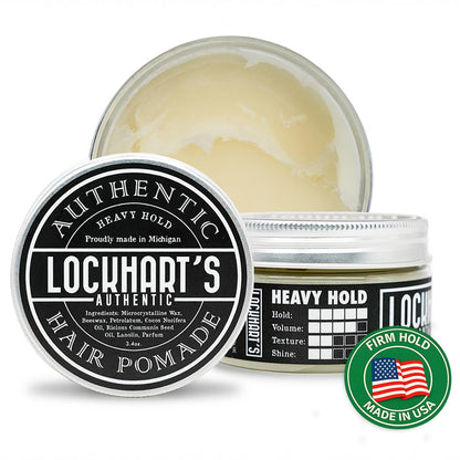 Lockhart's Heavy Hold Pomade - World's Strongest Oil Based Pomade for Men, Humidity & Sweat Proof, Low Shine, Coco Vanilla Scent, 3.4 oz