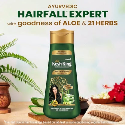 KESH KING Anti Hairfall Shampoo – 21 Ayurvedic Herbs & Aloe Vera for Healthy, Nourished Scalp & Shiny, Smooth Hair (6.76 Fl Oz/200ml)