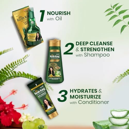 KESH KING Anti Hairfall Shampoo – 21 Ayurvedic Herbs & Aloe Vera for Healthy, Nourished Scalp & Shiny, Smooth Hair (6.76 Fl Oz/200ml) - görsel 8