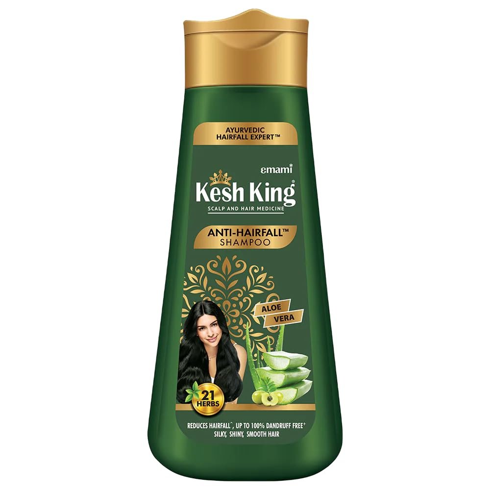KESH KING Anti Hairfall Shampoo – 21 Ayurvedic Herbs & Aloe Vera for Healthy, Nourished Scalp & Shiny, Smooth Hair (6.76 Fl Oz/200ml) - görsel 1