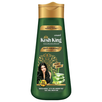KESH KING Anti Hairfall Shampoo – 21 Ayurvedic Herbs & Aloe Vera for Healthy, Nourished Scalp & Shiny, Smooth Hair (6.76 Fl Oz/200ml)