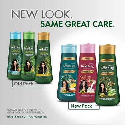 KESH KING Anti Hairfall Shampoo – 21 Ayurvedic Herbs & Aloe Vera for Healthy, Nourished Scalp & Shiny, Smooth Hair (6.76 Fl Oz/200ml)