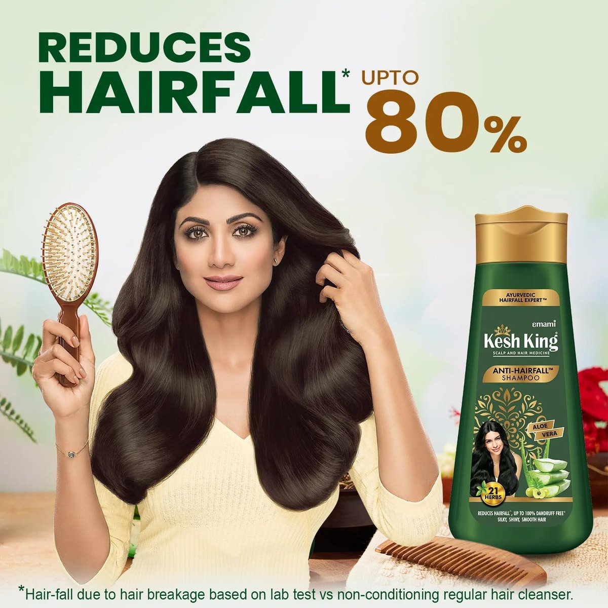 KESH KING Anti Hairfall Shampoo – 21 Ayurvedic Herbs & Aloe Vera for Healthy, Nourished Scalp & Shiny, Smooth Hair (6.76 Fl Oz/200ml) - görsel 9