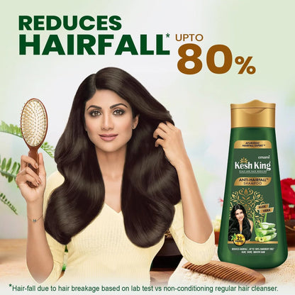 KESH KING Anti Hairfall Shampoo – 21 Ayurvedic Herbs & Aloe Vera for Healthy, Nourished Scalp & Shiny, Smooth Hair (6.76 Fl Oz/200ml)
