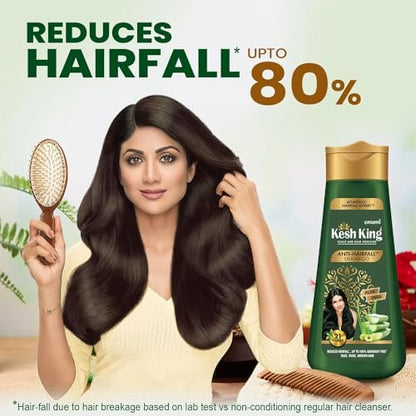 KESH KING Anti Hairfall Shampoo – 21 Ayurvedic Herbs & Aloe Vera for Healthy, Nourished Scalp & Shiny, Smooth Hair (6.76 Fl Oz/200ml)