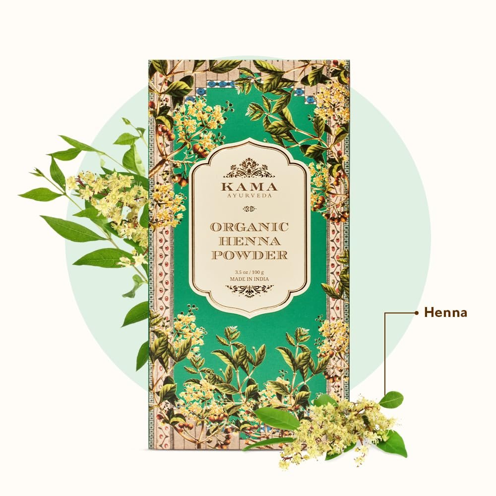 Kama Ayurveda 100% Organic Henna Powder - Natural Hair Color & Conditioner (100g) - görsel 5