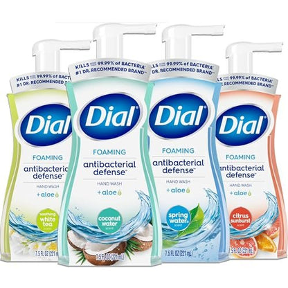 Dial Complete Foaming Anti-Bacterial Hand Wash Variety 4-Pack - Assorted Scents, 7.5 oz Each Avelisse