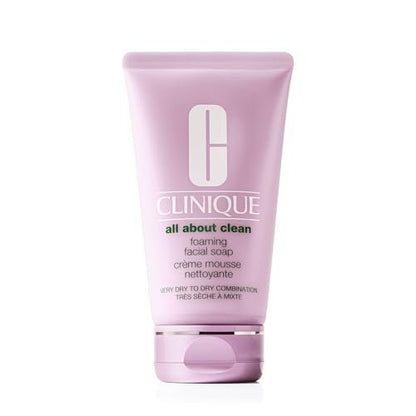 Clinique All About Clean Foaming Face Wash for Very Dry to Dry Combination Skin, 5 Fl Oz - Gentle Cleanser with Hyaluronic Acid & Glycerin