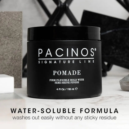 Pacinos Pomade - Flexible Hold, Frizz Control - High Shine Pomade for All Hair Types - 4oz Avelisse