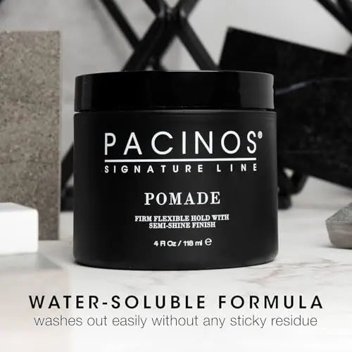 Pacinos Pomade - Flexible Hold, Frizz Control - High Shine Pomade for All Hair Types - 4oz Avelisse