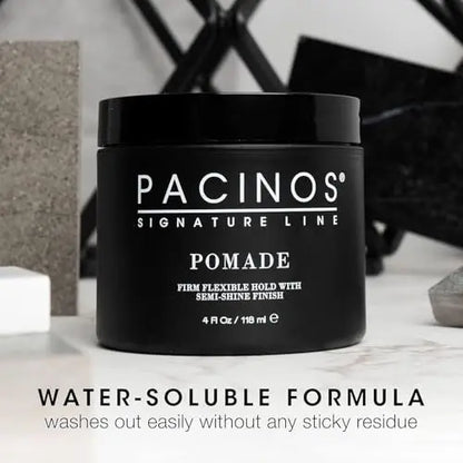 Pacinos Pomade - Flexible Hold, Frizz Control - High Shine Pomade for All Hair Types - 4oz Avelisse