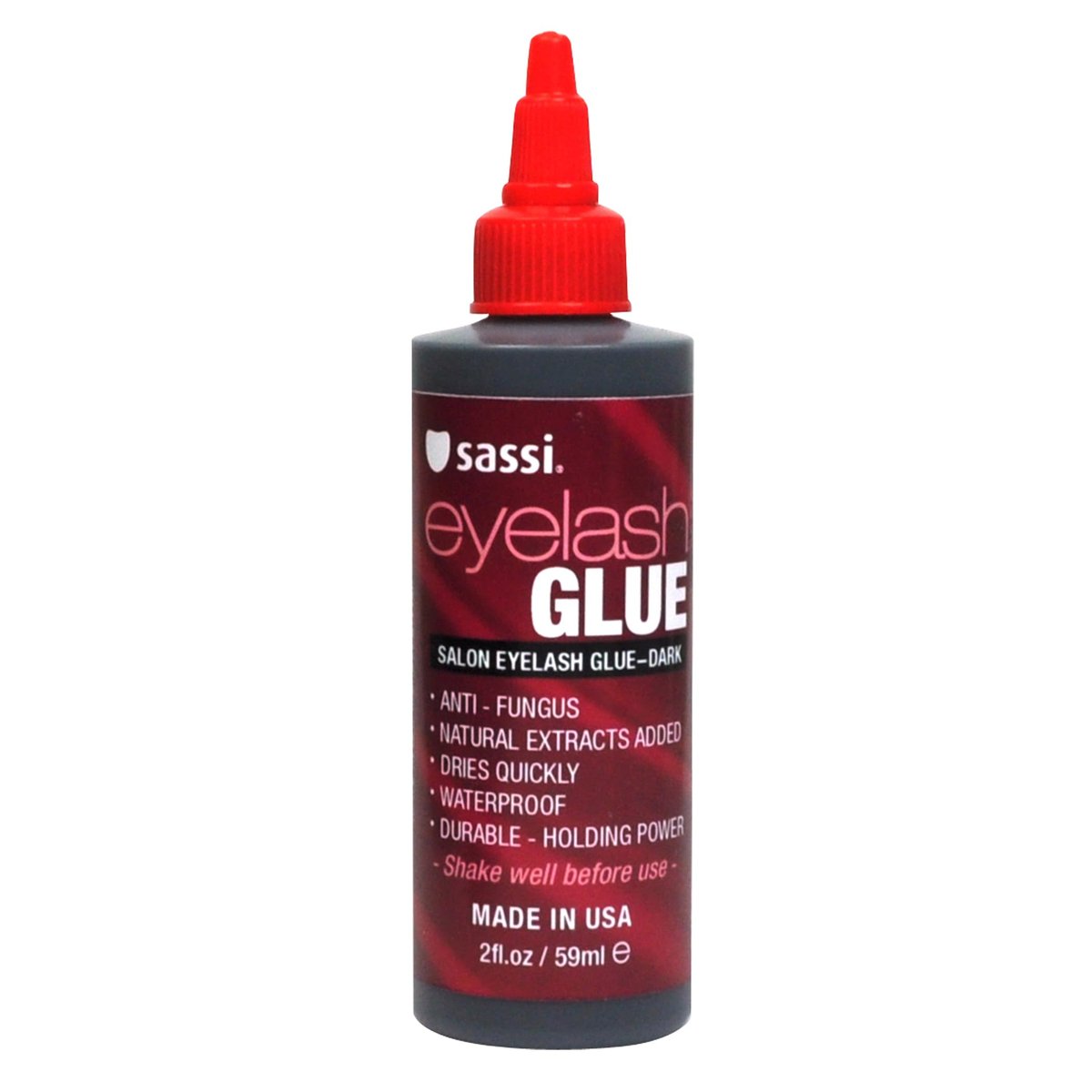 Sassi Eyelash Glue Dark 2oz – Quick-Drying, Waterproof, Long-Lasting Lash Adhesive with Natural Extracts | Made in USA - görsel 1