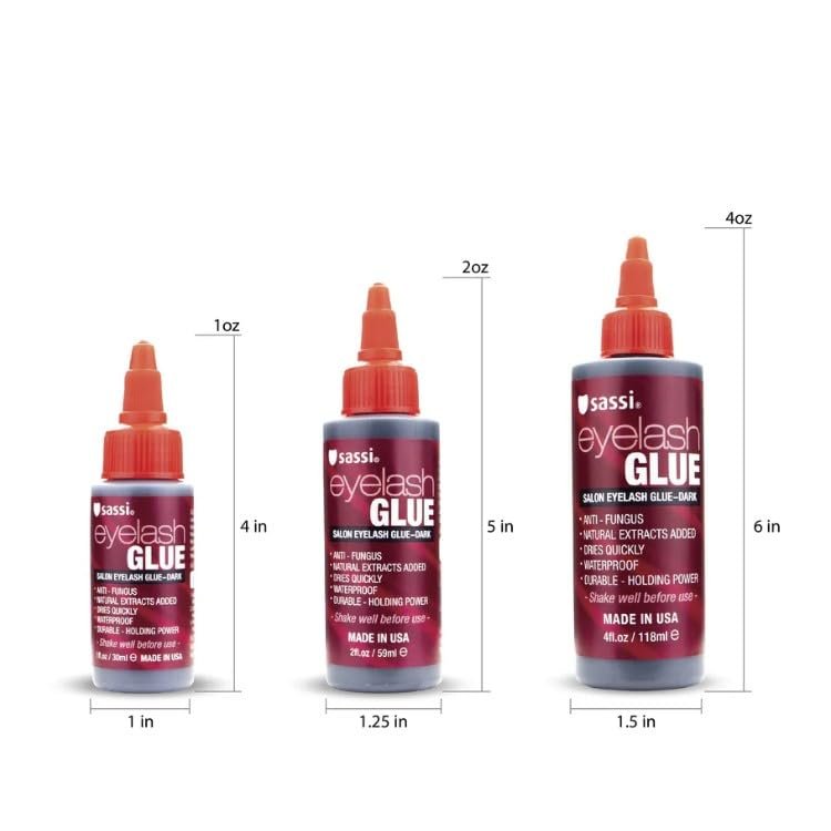 Sassi Eyelash Glue Dark 2oz – Quick-Drying, Waterproof, Long-Lasting Lash Adhesive with Natural Extracts | Made in USA - görsel 3