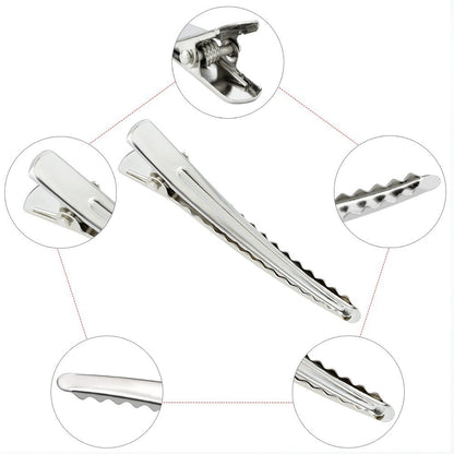 50 Pack Silver Metal Alligator Hair Clips - Marrywindix 2.36-Inch Hair Pins for Women, Girls & Hairdressers