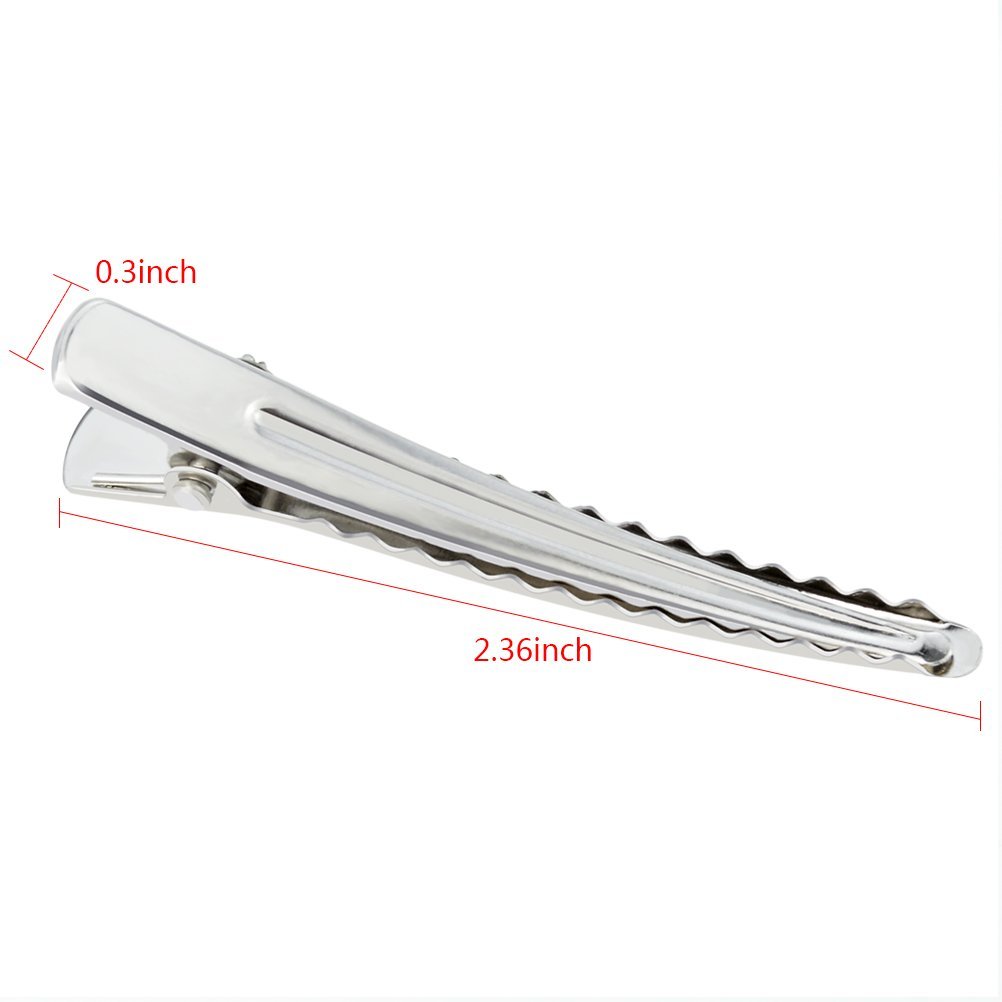 50 Pack Silver Metal Alligator Hair Clips - Marrywindix 2.36-Inch Hair Pins for Women, Girls & Hairdressers - görsel 3