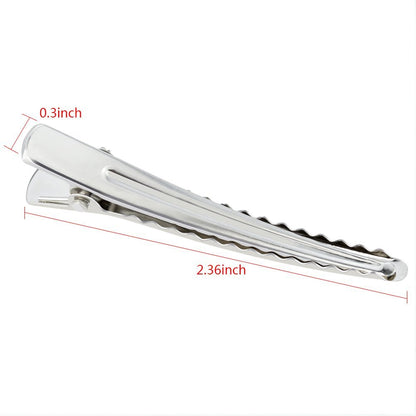 50 Pack Silver Metal Alligator Hair Clips - Marrywindix 2.36-Inch Hair Pins for Women, Girls & Hairdressers