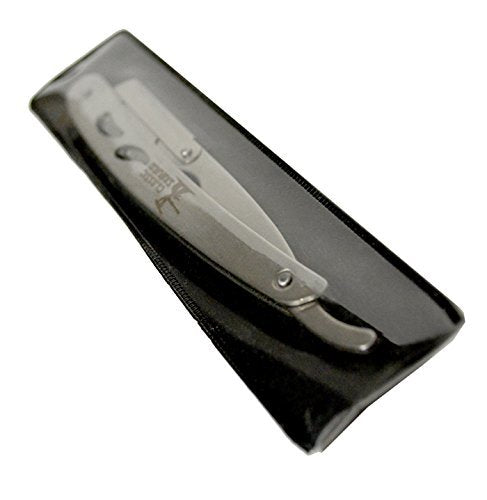 Classic Samurai CS-102 Stainless Steel Professional Barber Straight Edge Razor with 100 Lord Single Edge Razor Blades (Silver, 101 Piece Set) Avelisse