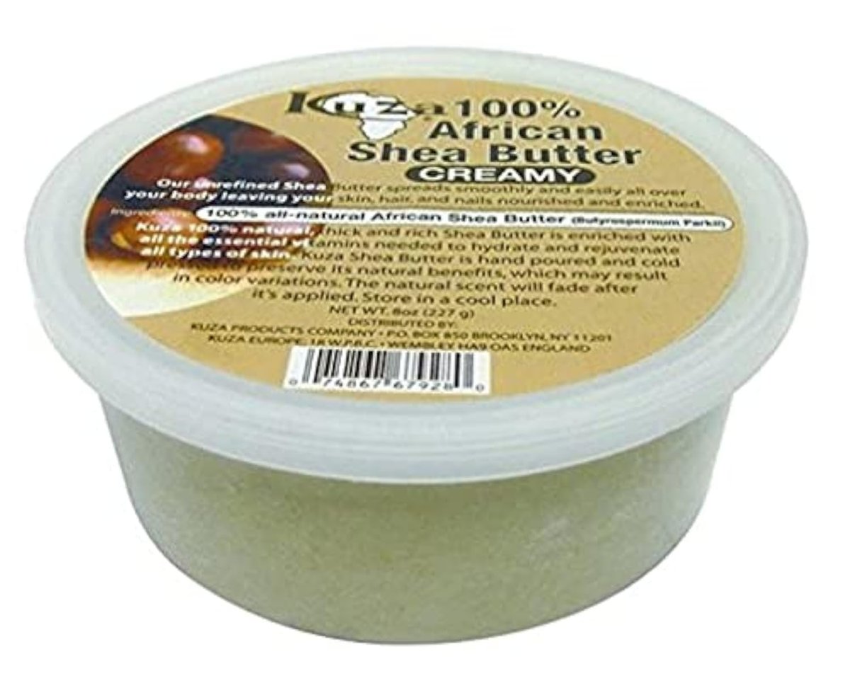 Kuza 100% African Shea Butter - Creamy, White - for Skin, Hair and Nails, 8 oz - görsel 1