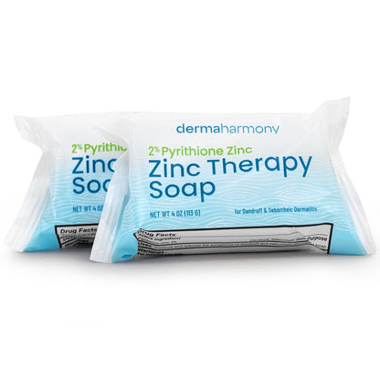 Dermaharmony 2% Pyrithione Zinc Bar Soap (Set of 2) – 4 oz Each – For Seborrheic Dermatitis, Dandruff & Skin Conditions Avelisse