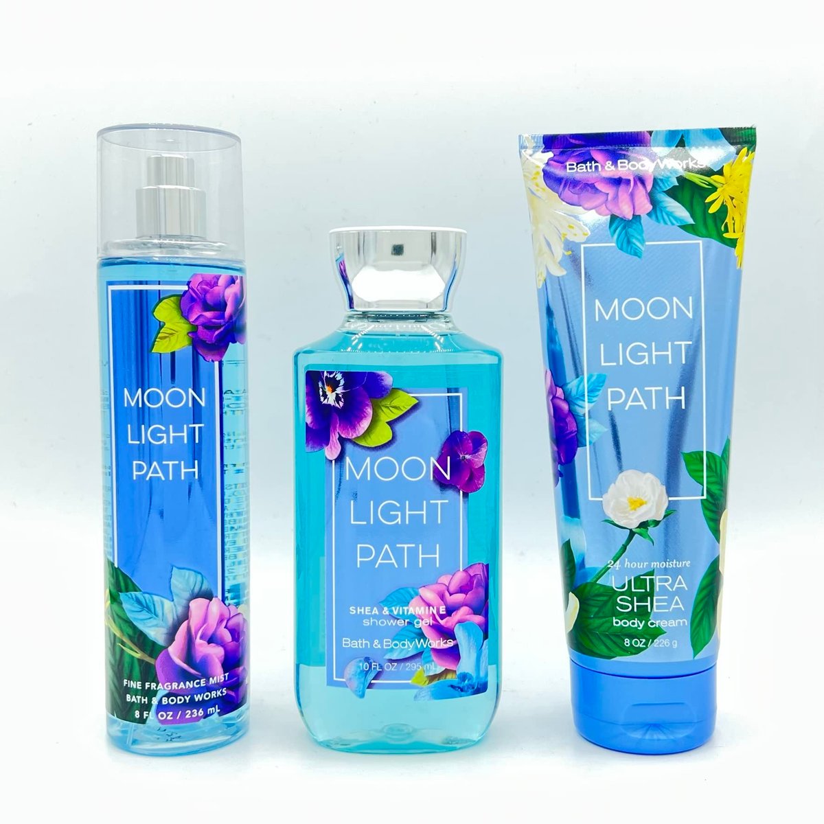 Bath & Body Works Moonlight Path Body Set – Shower Gel, Fine Fragrance Mist & Body Cream (3-Piece) Avelisse